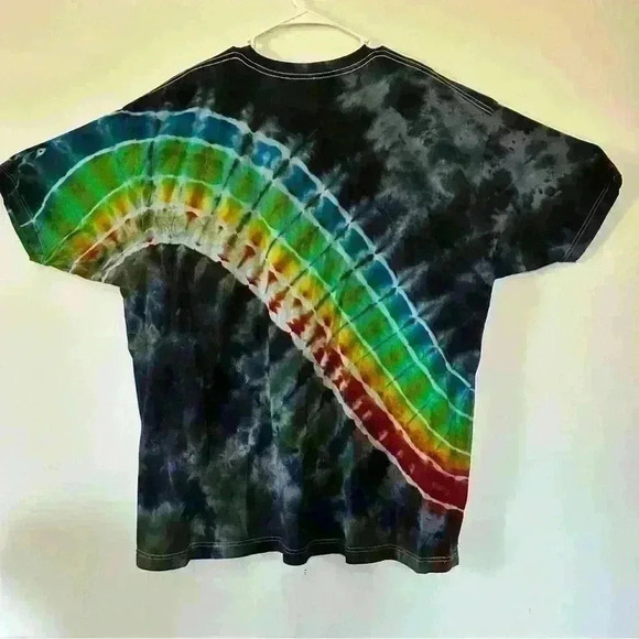 Navy and rainbow tie dye shirt NWOT - Picture 2 of 3
